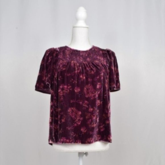 Rebecca Taylor mocked Silk-Blend Top, Purple - Picture 7 of 8